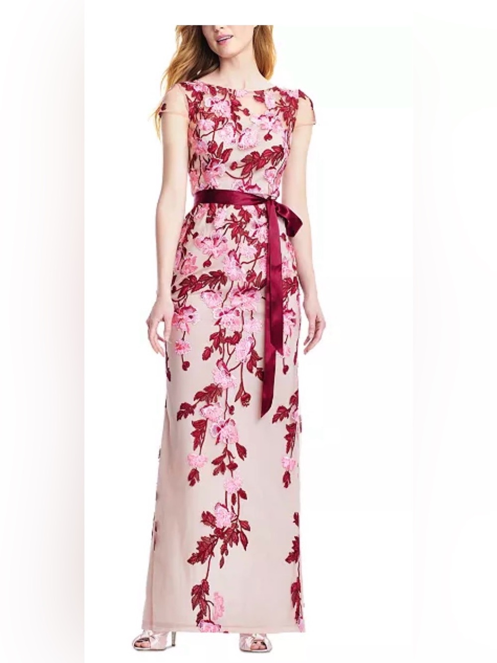 Adrianna Papell
Women's Floral-Embroidered Column Gown